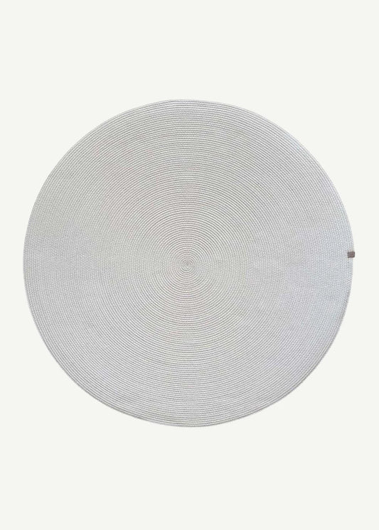 %100 Pamuk Mira Yuvarlak Halı Beyaz (120x120 cm)