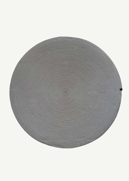 %100 Pamuk Mira Yuvarlak Halı Gri (80x80 cm)