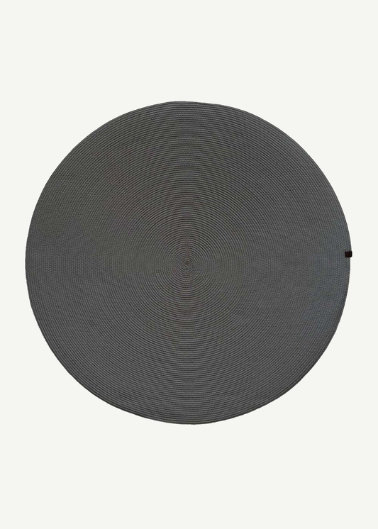 %100 Pamuk Mira Yuvarlak Halı Antrasit (80x80 cm)