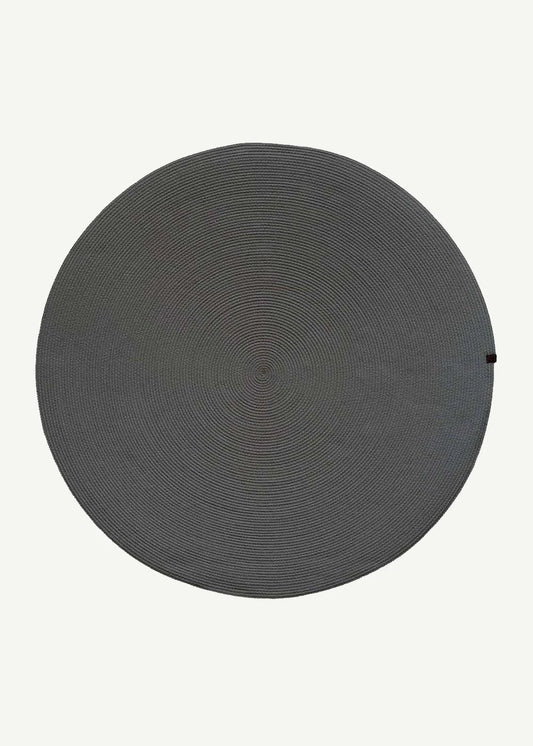 %100 Pamuk Mira Yuvarlak Halı Antrasit (80x80 cm)