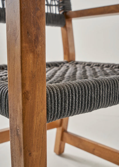 Kaia Doğal Ahşap Bahçe Sandalyesi Kestane Ağacından Naturel (90x57x56 cm) - GRİ - 90x57x56 cm - 3