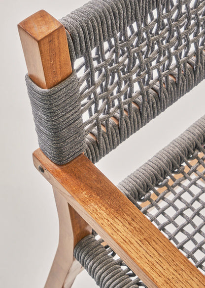 Kaia Doğal Ahşap Bahçe Sandalyesi Kestane Ağacından Naturel (90x57x56 cm) - GRİ - 90x57x56 cm - 6