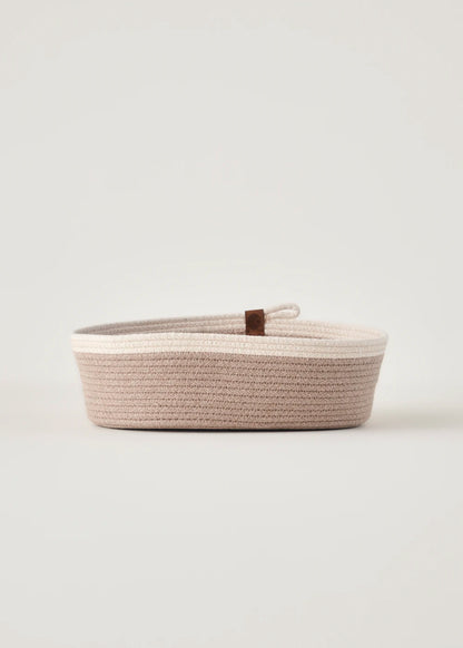 %100 Pamuk Brezia Oval Sepet 2'li Krem