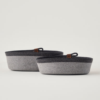 %100 Pamuk Brezia Oval Sepet 2'li Krem