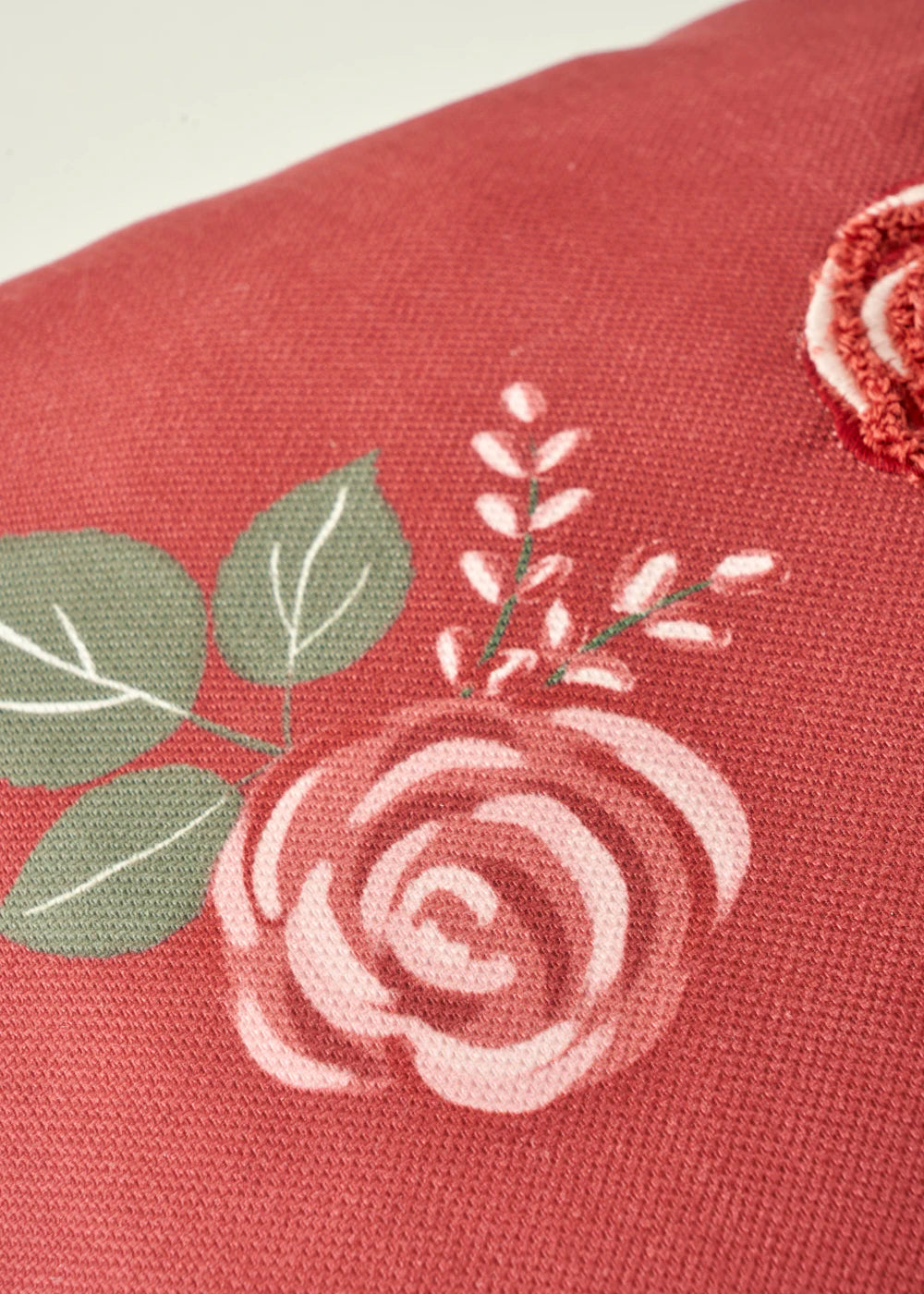Rose Nakışlı Kırlent Kılıfı Mürdüm (35x50 cm) - 5
