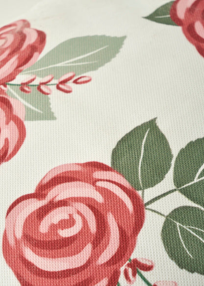 Rose Baskılı Kırlent Kılıfı Krem (43x43 cm)