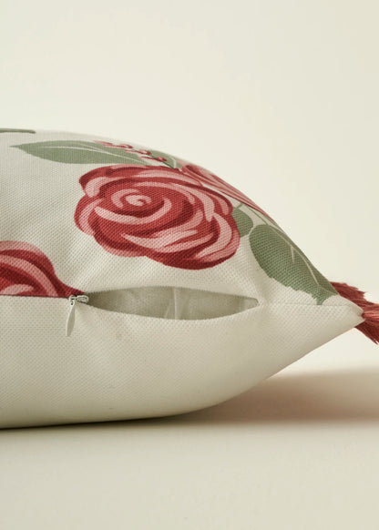 Rose Baskılı Kırlent Kılıfı Krem (43x43 cm) - 4