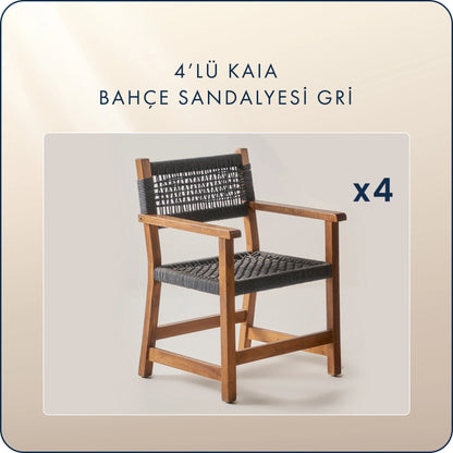 Kaia 4'lü Bahçe Sandalyesi Naturel