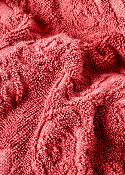 %100 Pamuk Rose Jakarlı El Havlusu Mürdüm (30x50 cm) - 2