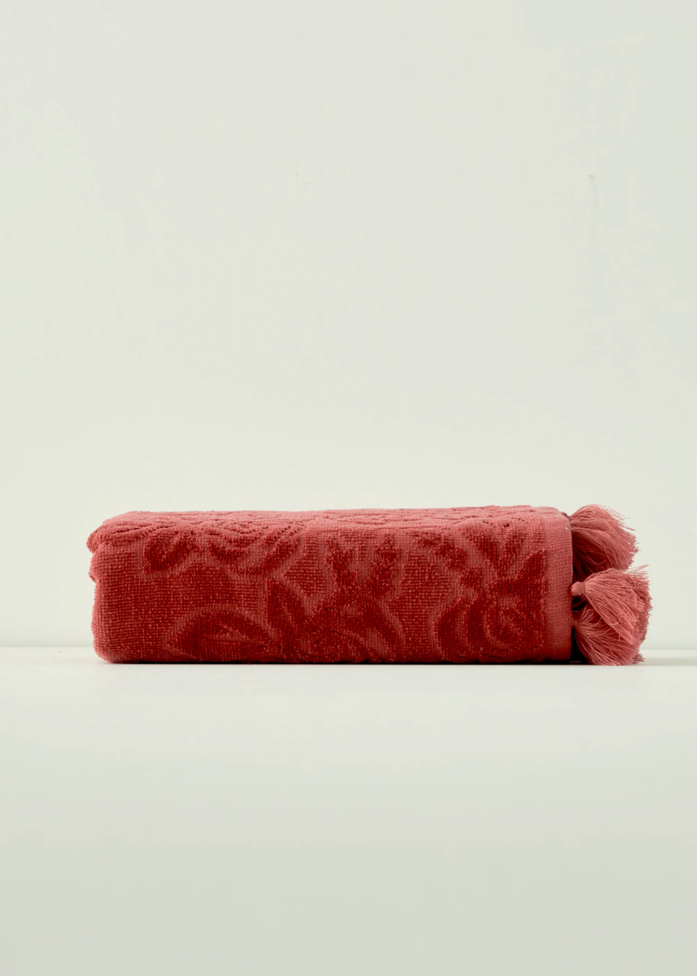 %100 Pamuk Rose Jakarlı El Havlusu Mürdüm (30x50 cm) - 50x90 cm - MÜRDÜM 1 - 3
