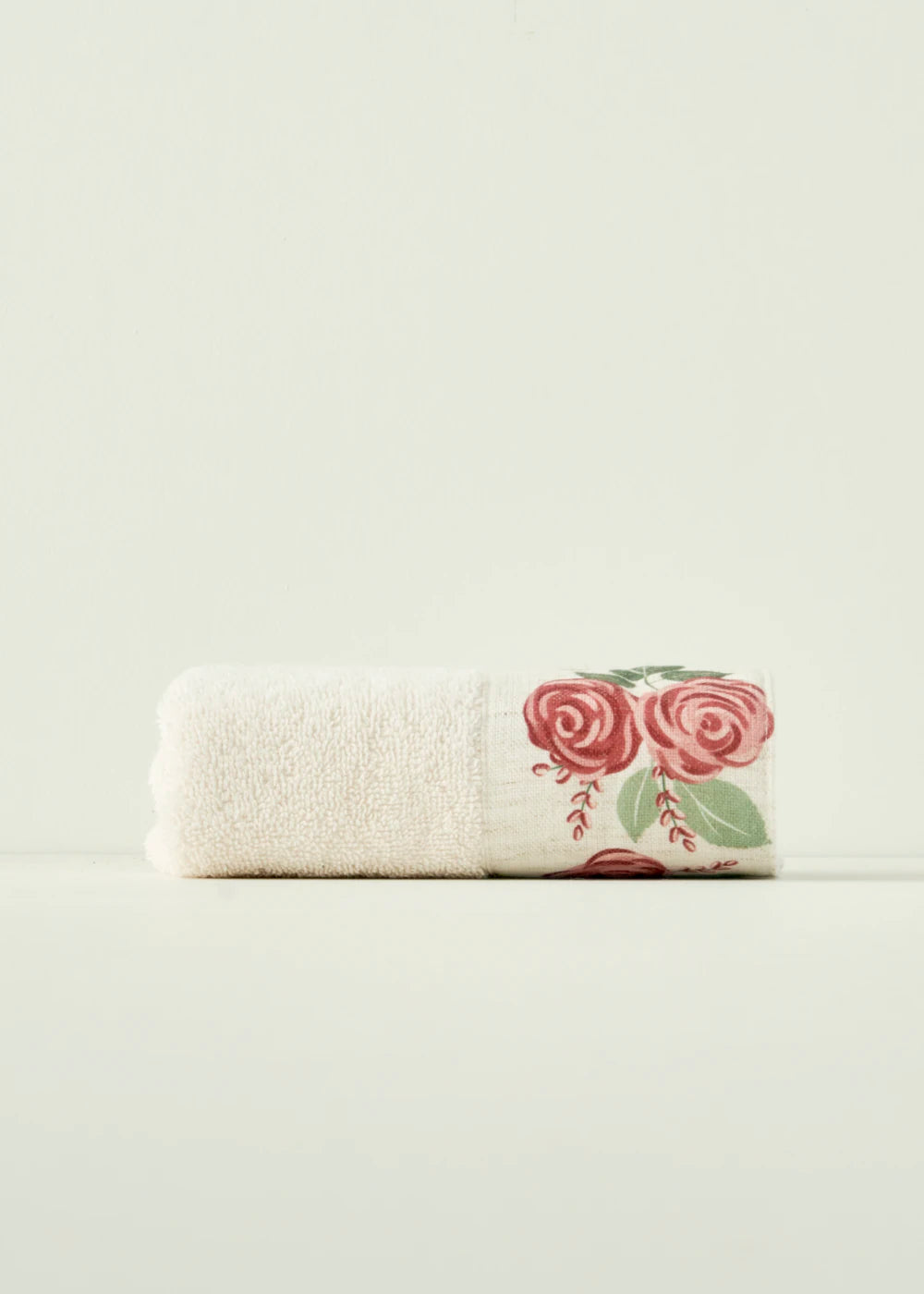 %100 Pamuk Rose Baskılı El Havlusu Krem (30x50 cm) - 50x90 cm - KREM 1 - 3