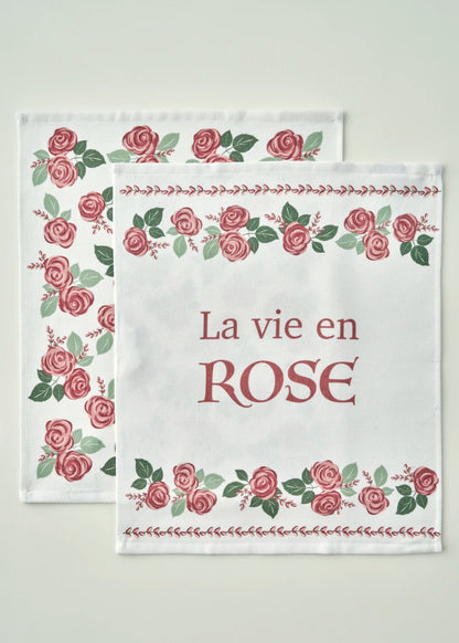 Rose Pamuklu Baskılı Kurulama Bezi 2'li Krem (40x50 cm)