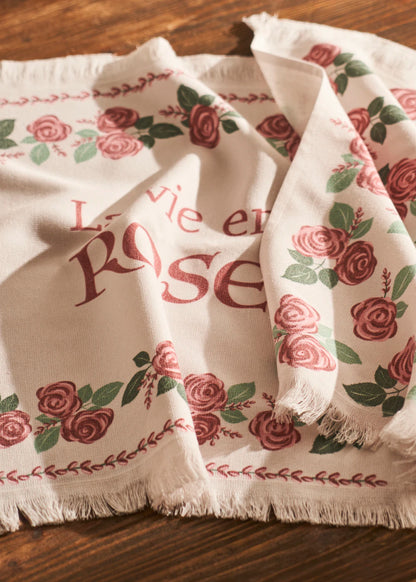 Rose Pamuklu Baskılı Kurulama Bezi 2'li Krem (40x50 cm)