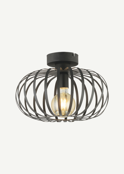 Cirella Metal Plafonyer Avize Siyah (40x27 cm)