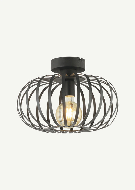 Cirella Metal Plafonyer Avize Siyah (40x27 cm)