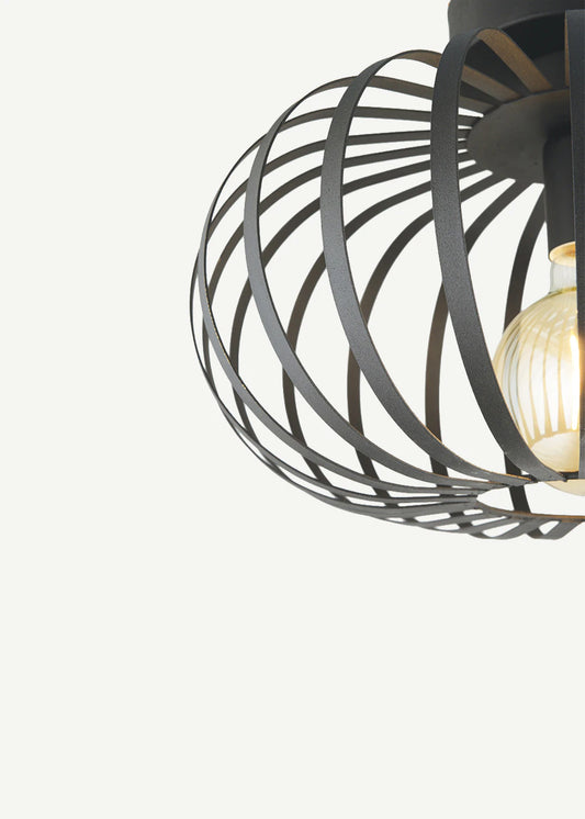 Cirella Metal Plafonyer Avize Siyah (40x27 cm) - 2