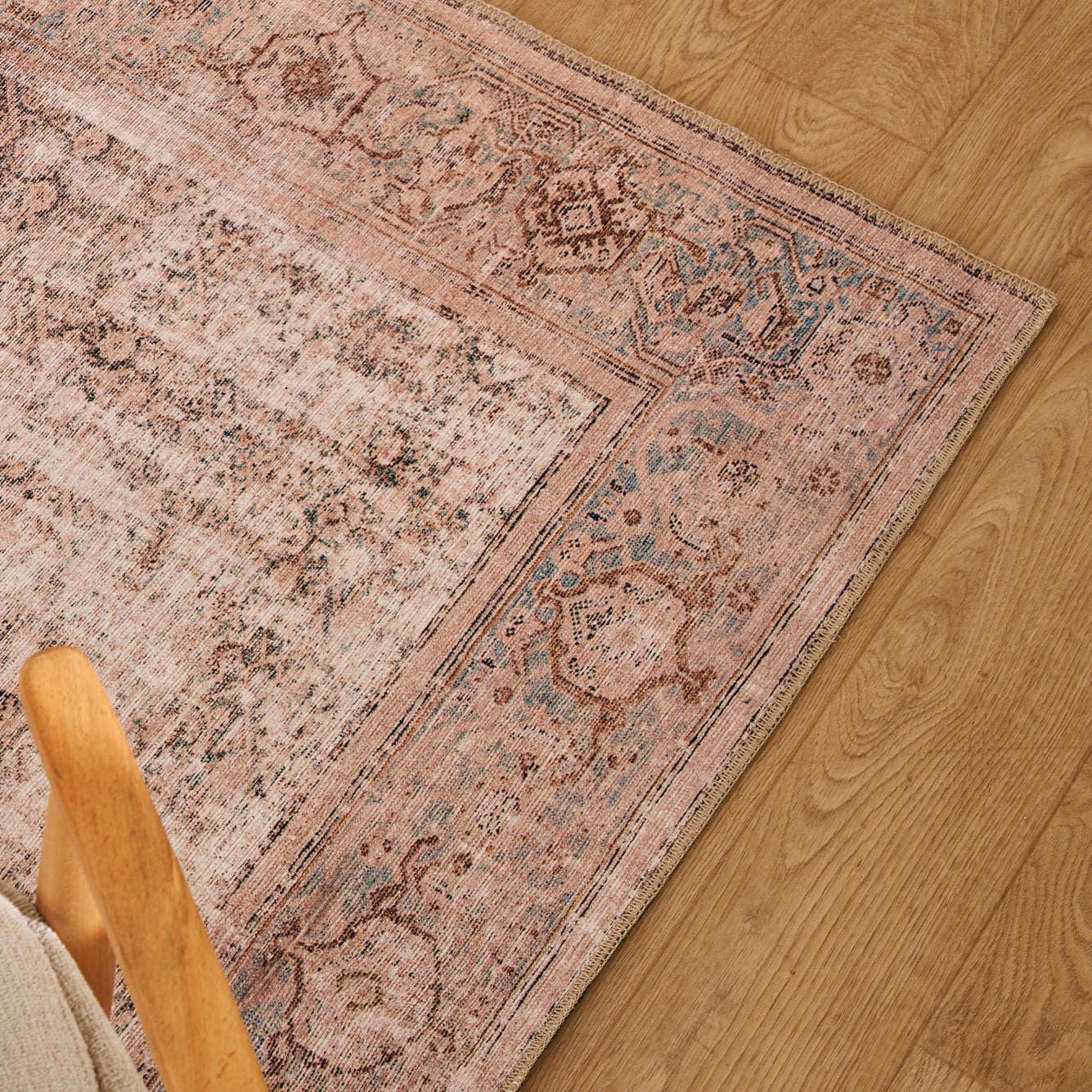 Vintage Desenli Dijital Baskı Halı Bej (152x230 cm) - PUDRA - 152x230 cm - 3