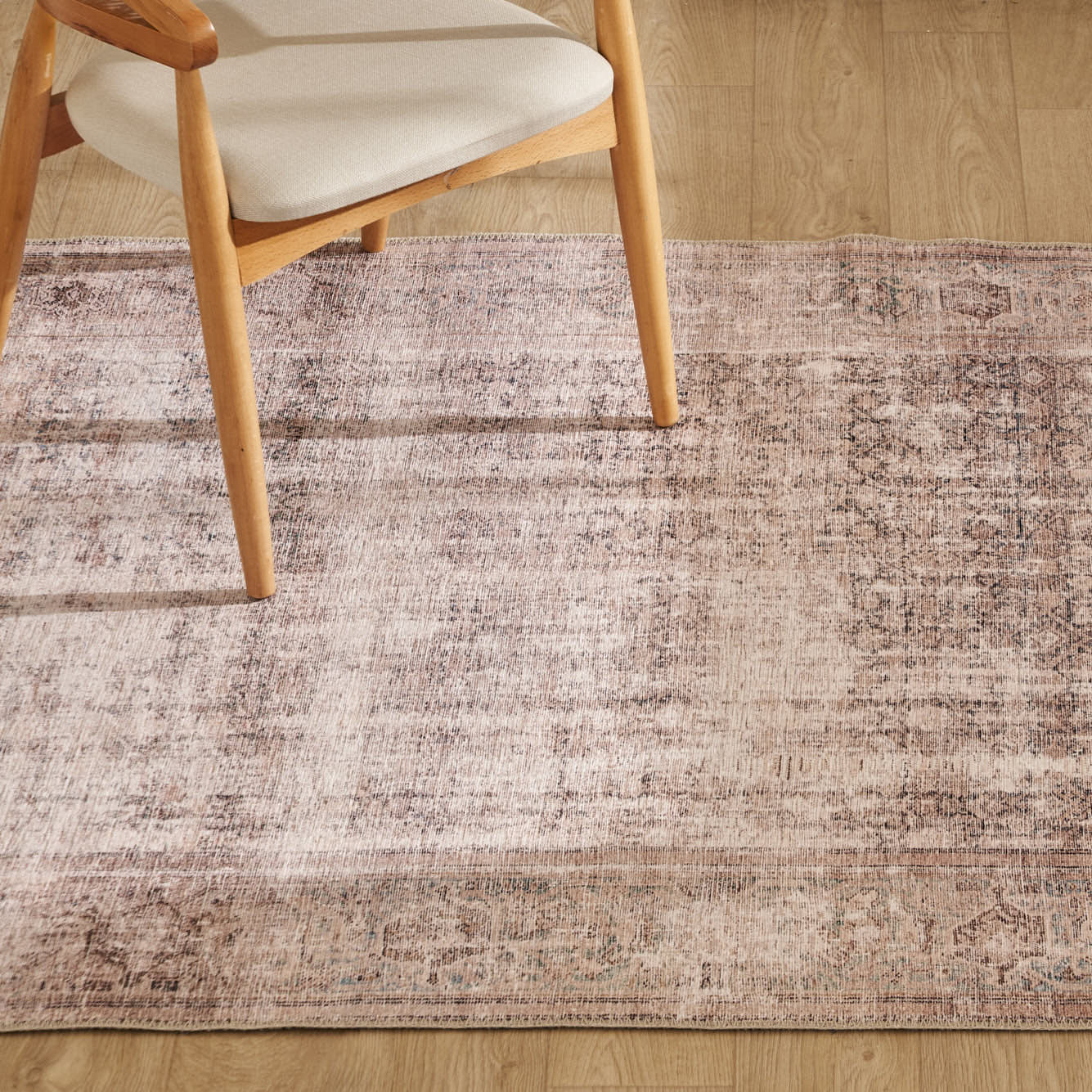 Vintage Desenli Dijital Baskı Halı Bej (152x230 cm) - PUDRA - 152x230 cm - 4