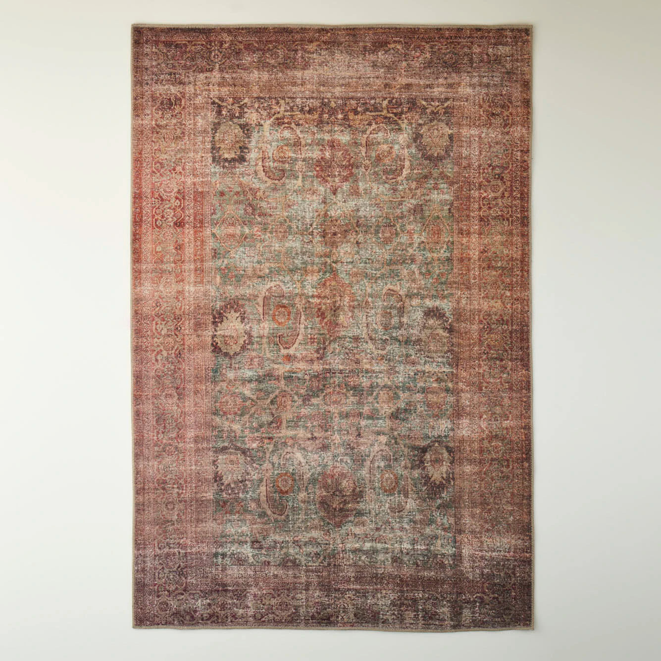 Vintage Desenli Dijital Baskı Halı Bej (152x230 cm) - KIRMIZI - 152x230 cm - 2