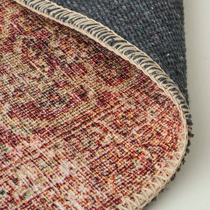 Vintage Desenli Dijital Baskı Halı Bej (152x230 cm) - KIRMIZI - 152x230 cm - 4