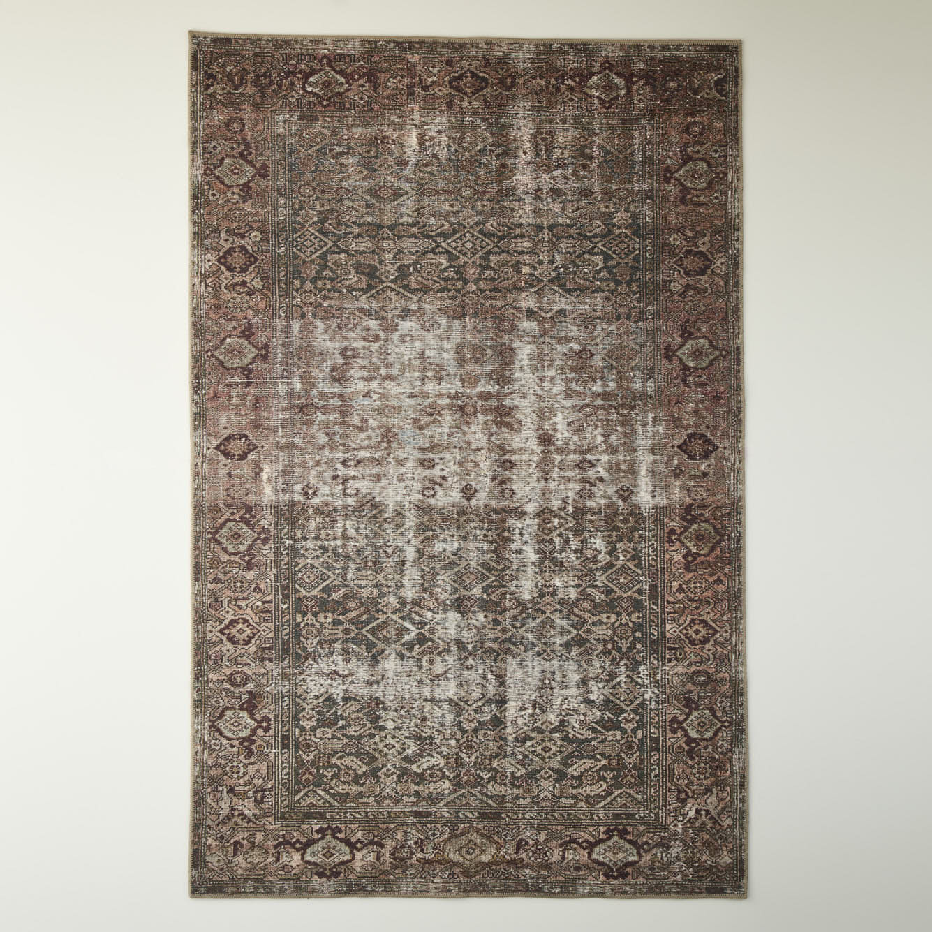 Vintage Desenli Dijital Baskı Halı Bej (152x230 cm) - KAHVERENGİ - 152x230 cm - 2