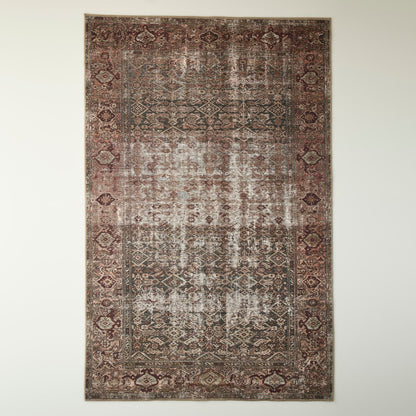 Vintage Desenli Dijital Baskı Halı Bej (152x230 cm) - KAHVERENGİ - 152x230 cm - 2
