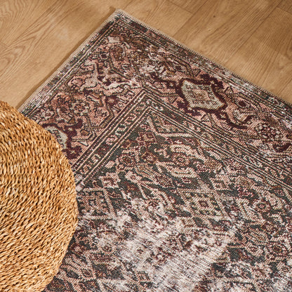 Vintage Desenli Dijital Baskı Halı Bej (152x230 cm) - KAHVERENGİ - 152x230 cm - 3