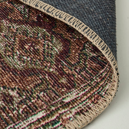 Vintage Desenli Dijital Baskı Halı Bej (152x230 cm) - KAHVERENGİ - 152x230 cm - 4
