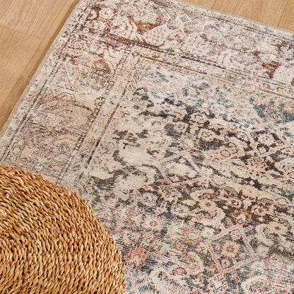Vintage Desenli Dijital Baskı Halı Bej (152x230 cm) - 3