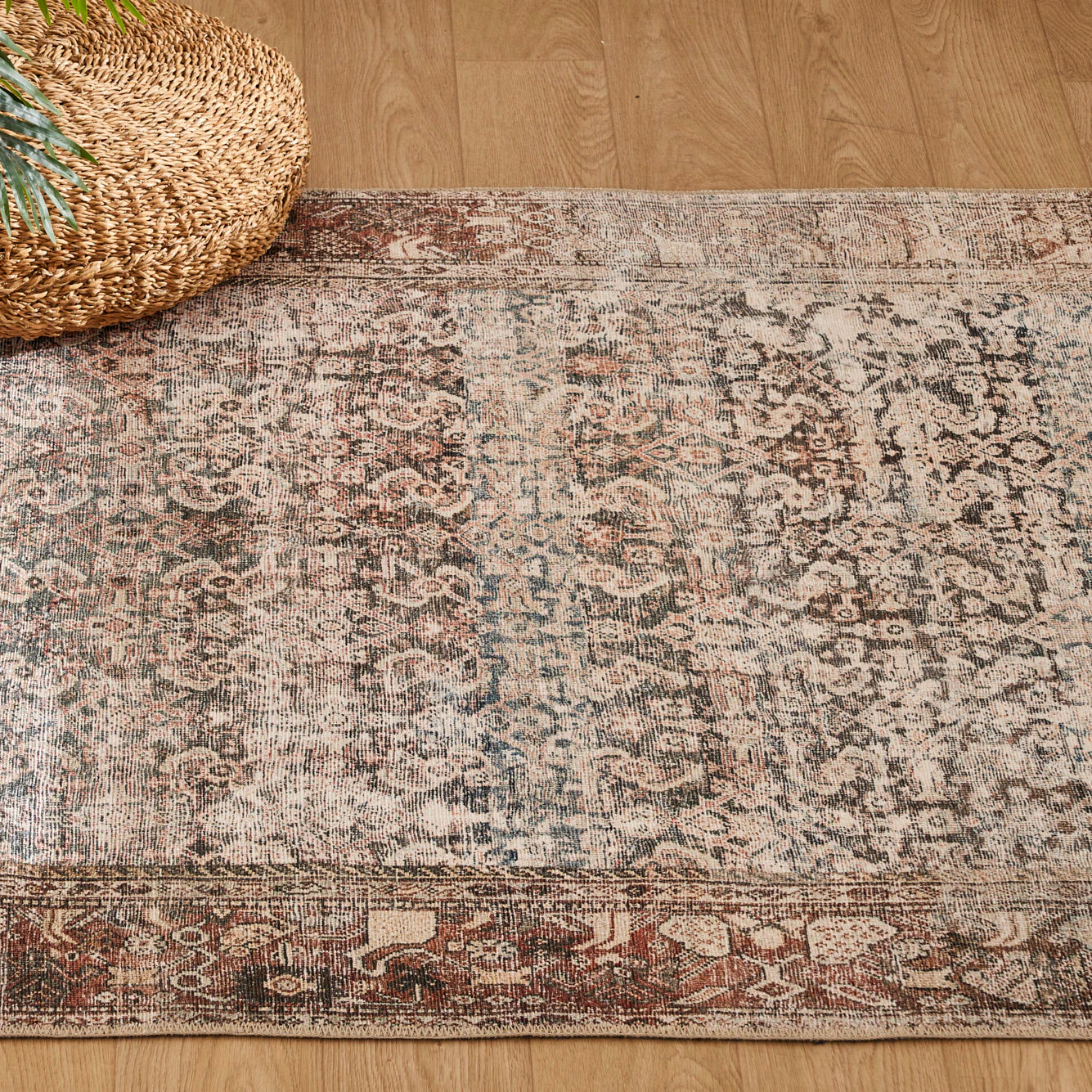 Vintage Desenli Dijital Baskı Halı Bej (152x230 cm) - 4