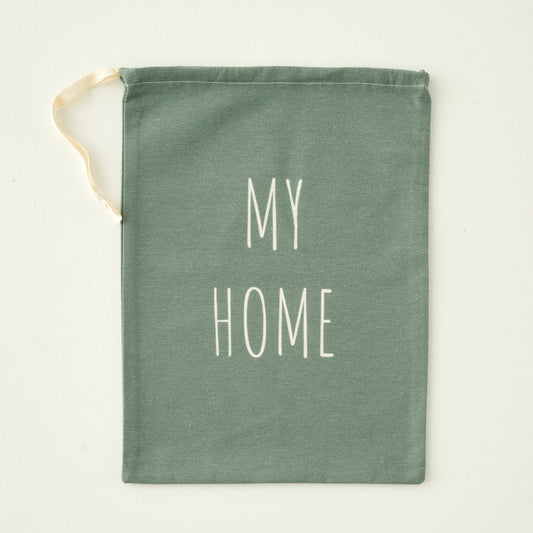 %100 Pamuk My Home Organizer Çanta Yeşil (30x45 cm)