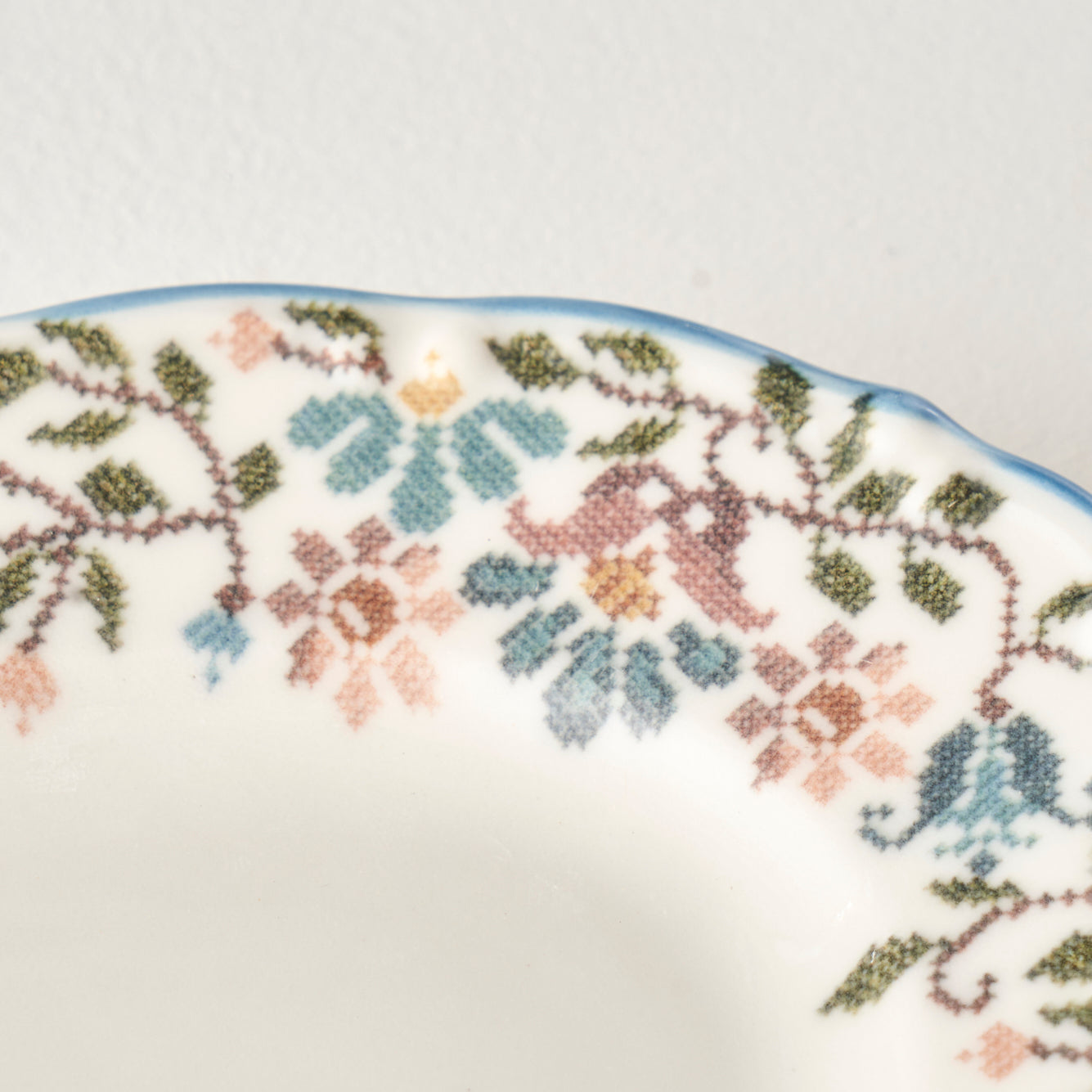 Vintage Bordürlü Porselen 3'lü Kayık Tabak (20 cm) - 3
