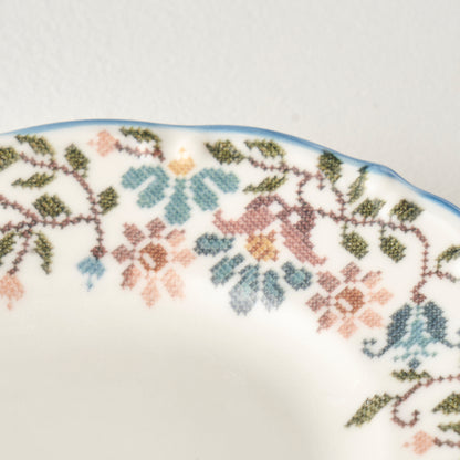 Vintage Bordürlü Porselen 3'lü Kayık Tabak (20 cm) - 3