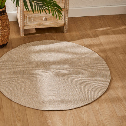 Loopa Jüt Görünümlü El Dikişi Kilim Krem (120x120 cm)