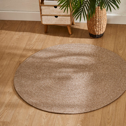 Loopa Jüt Görünümlü El Dikişi Kilim Bej (120x120 cm)