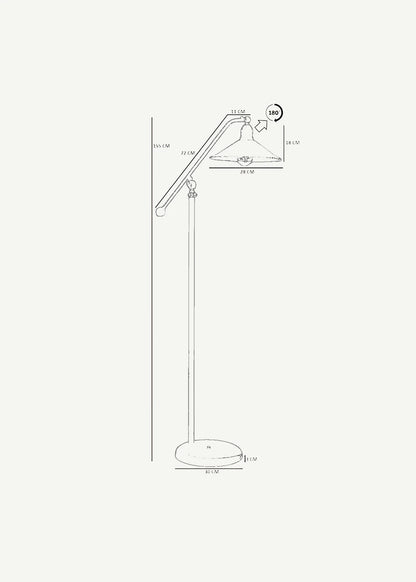 Piper Metal Başlıklı Lambader Siyah (25x30x155 cm) - 2