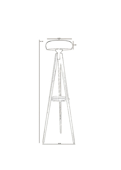 Kendall Sehpalı Lambader Siyah (38x46x145 cm) - CEVİZ - 38x46x145 cm - 2
