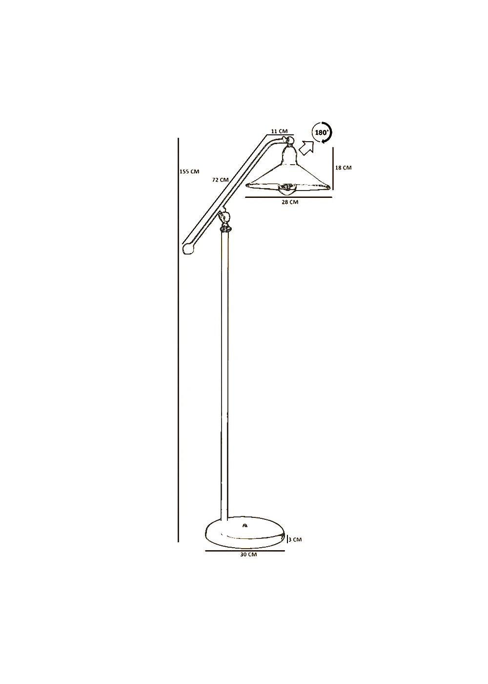 Piper Metal Başlıklı Lambader Eskitme (25x30x155 cm) - 2
