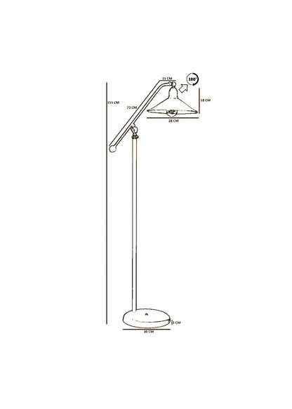 Piper Metal Başlıklı Lambader Eskitme (25x30x155 cm)