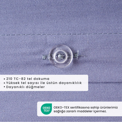 %100 Pamuk Saten Supreme Tek Kişilik Nevresim Seti Mavi (160x220 cm)