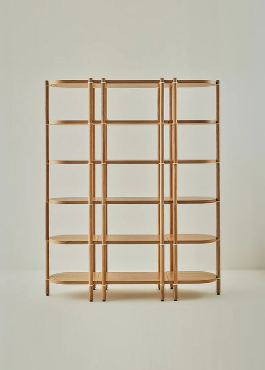 Cosmos Modüler 3 Parça 6 Katlı Kitaplık Meşe-Beyaz (58x41x176 cm)