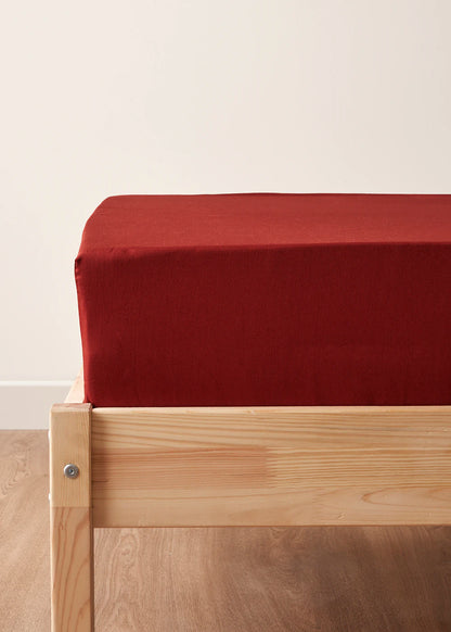 Premium Tencel King Size Lastikli Çarşaf Bordo (180x200x35 cm)