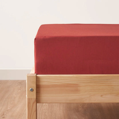 %100 Pamuk Saten Supreme Basic Çift Kişilik Lastikli Çarşaf Bordo (160x200x35 cm)