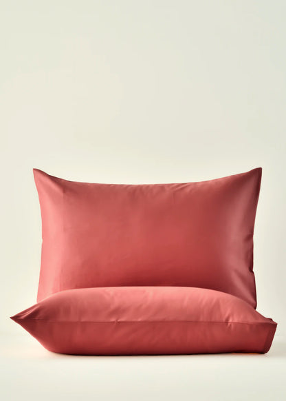 %100 Pamuk Saten Supreme 2'li Yastık Kılıfı Bordo (50x70 cm)
