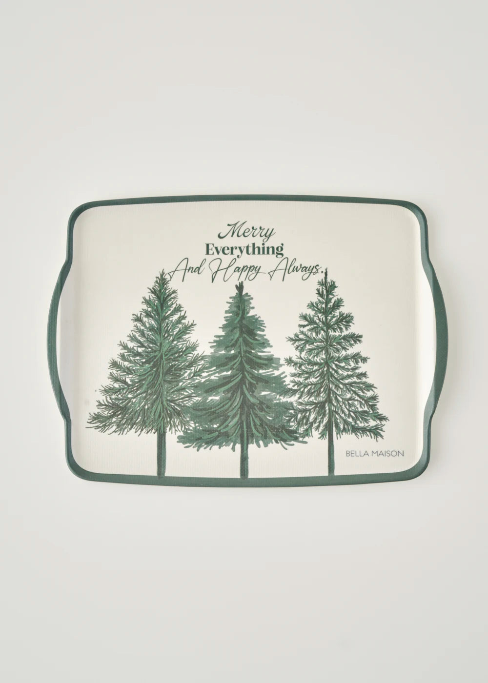 New Year Yılbaşı Melamin Tepsi Yeşil (42x31 cm)