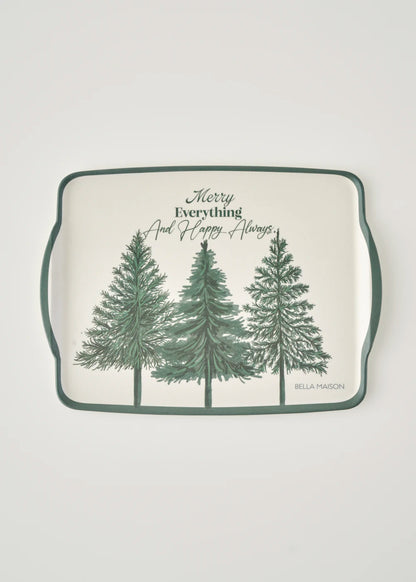 New Year Yılbaşı Melamin Tepsi Yeşil (42x31 cm)