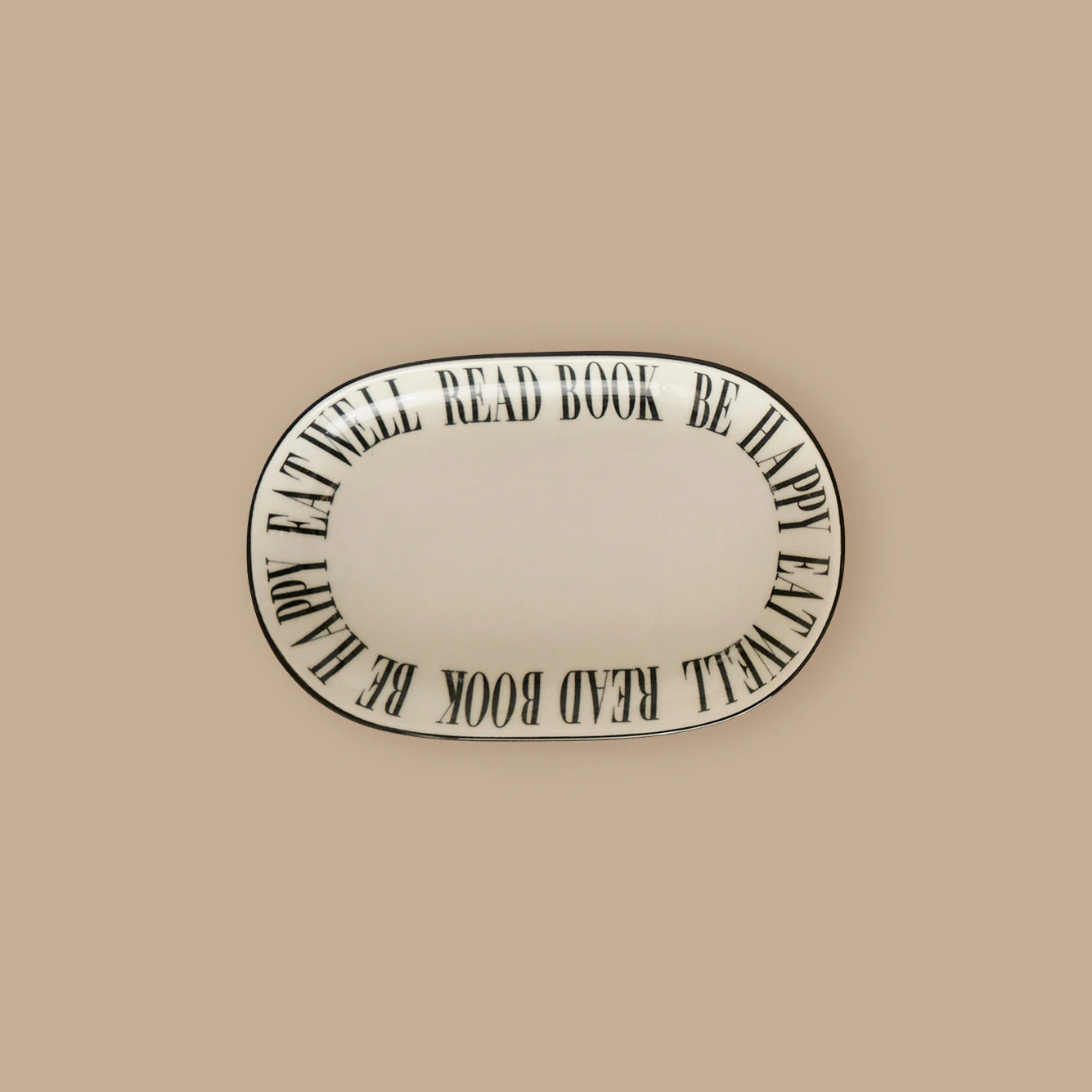 Book Lovers Porselen Sunum Tabağı Siyah (23 cm)