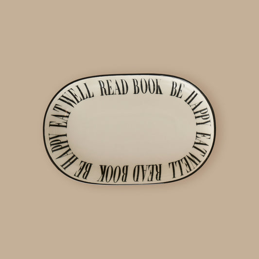 Book Lovers Porselen Sunum Tabağı Siyah (28 cm)