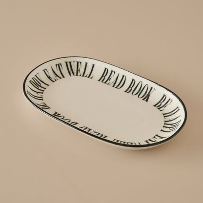 Book Lovers Porselen Sunum Tabağı Siyah (28 cm) - 3