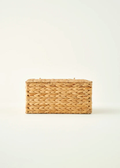 Glore Hasır Kapaklı Sepet Naturel (33x24x15 cm)